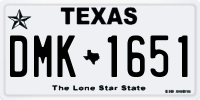 TX license plate DMK1651