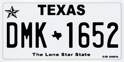TX license plate DMK1652