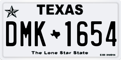 TX license plate DMK1654