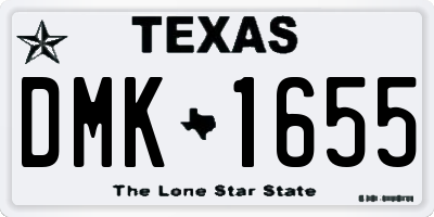 TX license plate DMK1655