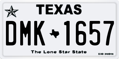TX license plate DMK1657