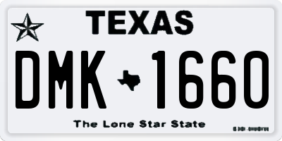 TX license plate DMK1660