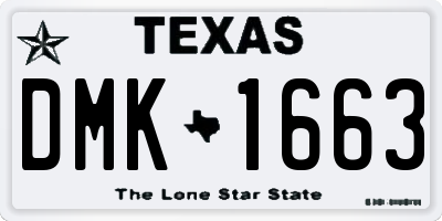 TX license plate DMK1663