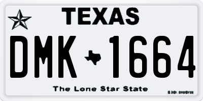 TX license plate DMK1664