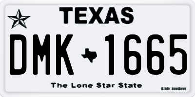 TX license plate DMK1665