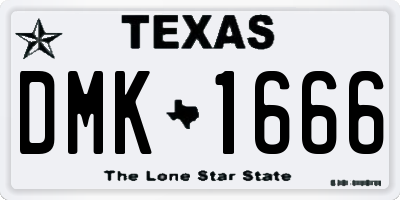 TX license plate DMK1666