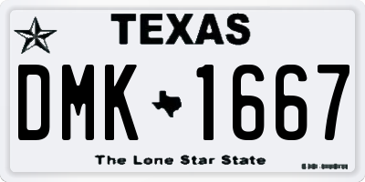 TX license plate DMK1667