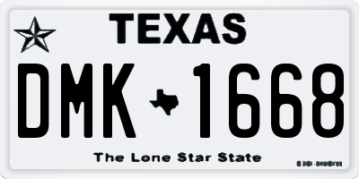 TX license plate DMK1668