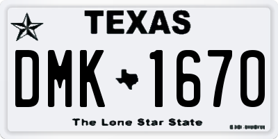 TX license plate DMK1670