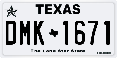 TX license plate DMK1671