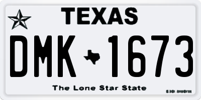TX license plate DMK1673