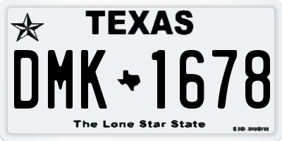 TX license plate DMK1678