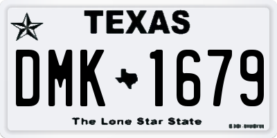TX license plate DMK1679