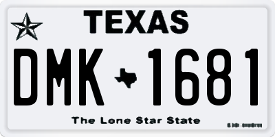 TX license plate DMK1681