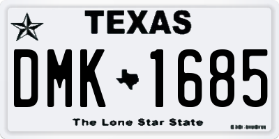TX license plate DMK1685