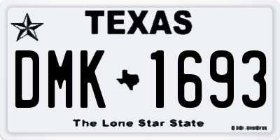 TX license plate DMK1693