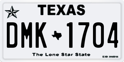 TX license plate DMK1704
