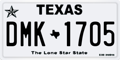 TX license plate DMK1705