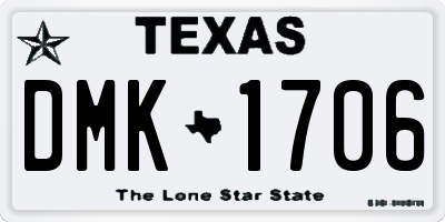 TX license plate DMK1706