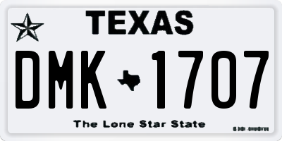 TX license plate DMK1707