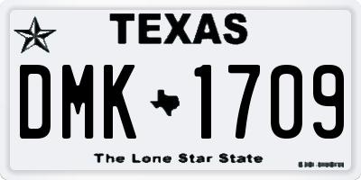 TX license plate DMK1709