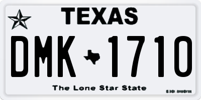 TX license plate DMK1710
