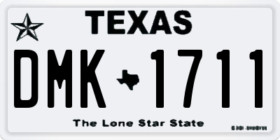 TX license plate DMK1711