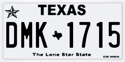 TX license plate DMK1715