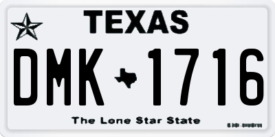 TX license plate DMK1716