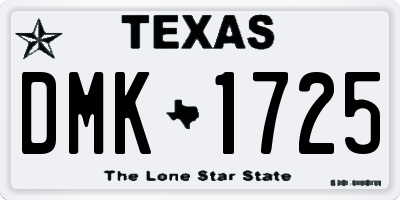 TX license plate DMK1725