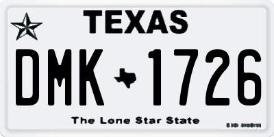 TX license plate DMK1726