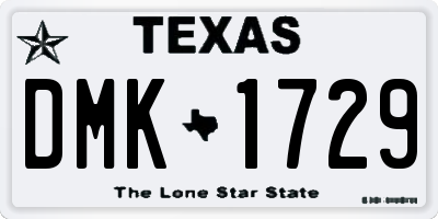 TX license plate DMK1729