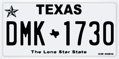 TX license plate DMK1730