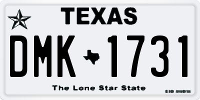 TX license plate DMK1731