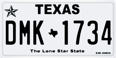 TX license plate DMK1734