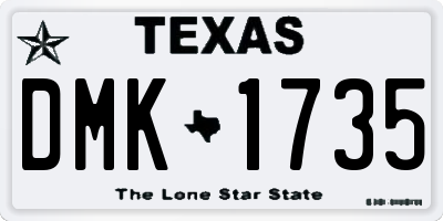 TX license plate DMK1735