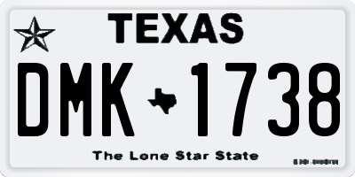 TX license plate DMK1738