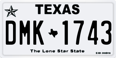 TX license plate DMK1743