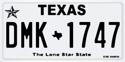 TX license plate DMK1747