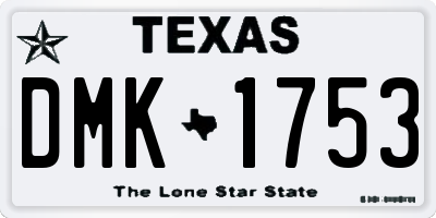 TX license plate DMK1753
