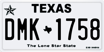 TX license plate DMK1758