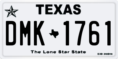 TX license plate DMK1761