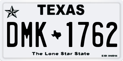 TX license plate DMK1762