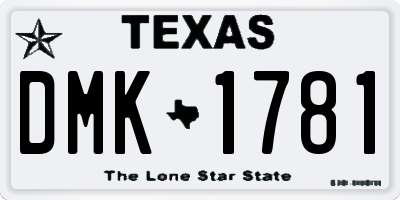 TX license plate DMK1781