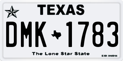 TX license plate DMK1783