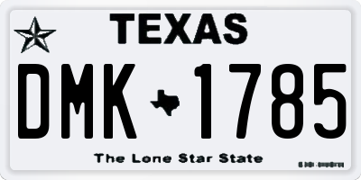 TX license plate DMK1785