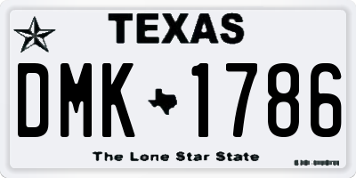 TX license plate DMK1786