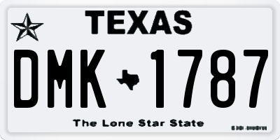 TX license plate DMK1787