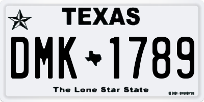 TX license plate DMK1789