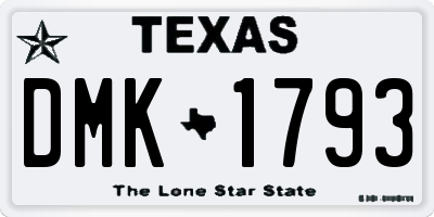 TX license plate DMK1793